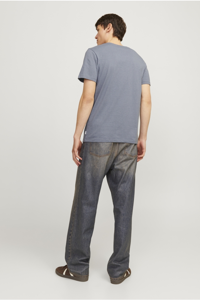 JJEORGANIC MELANGE TEE SS O-NECK NO 12222887 Flint Stone/Melange